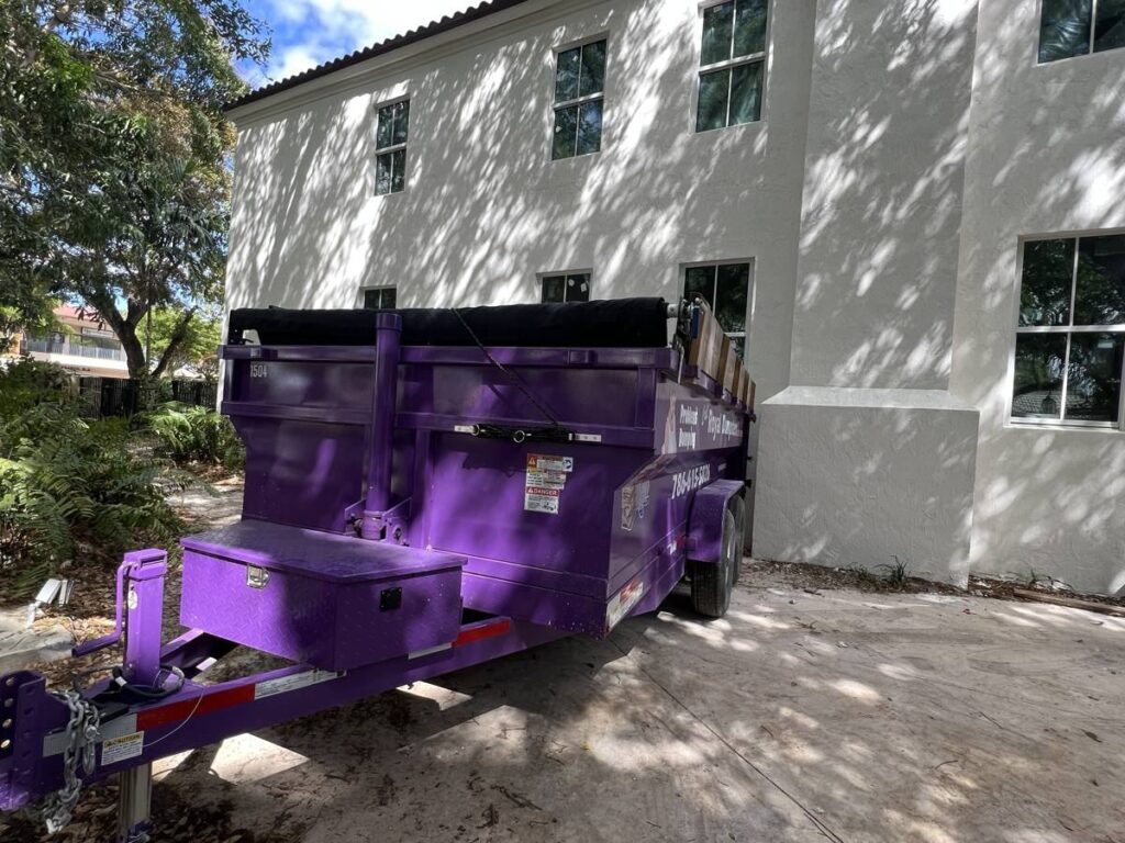 15-yard Royal Dumpsters dumpster at a home in Coral Gables, FL